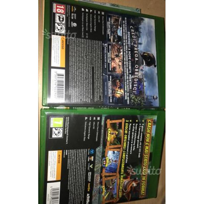 XboxOne Giochi PES 2019, crash Bandicoot, far cry5